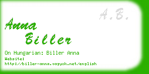 anna biller business card